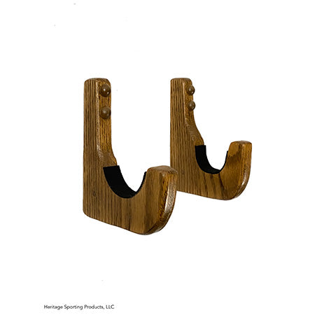 Hook shaped wood mounts with felted rests 