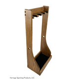 Vertical freestanding gun rack for displaying hunting rifles. Sold by Heritage Sporting Products.